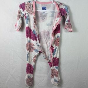 KicKee Pants Floral Kids Footie Pajamas Girls Size 3-6M
